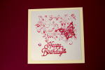 Geburtstagskarte Blumenornament mit Schmetterling