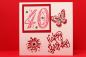 Preview: Geburtstagskarte Blume und Schmetterling