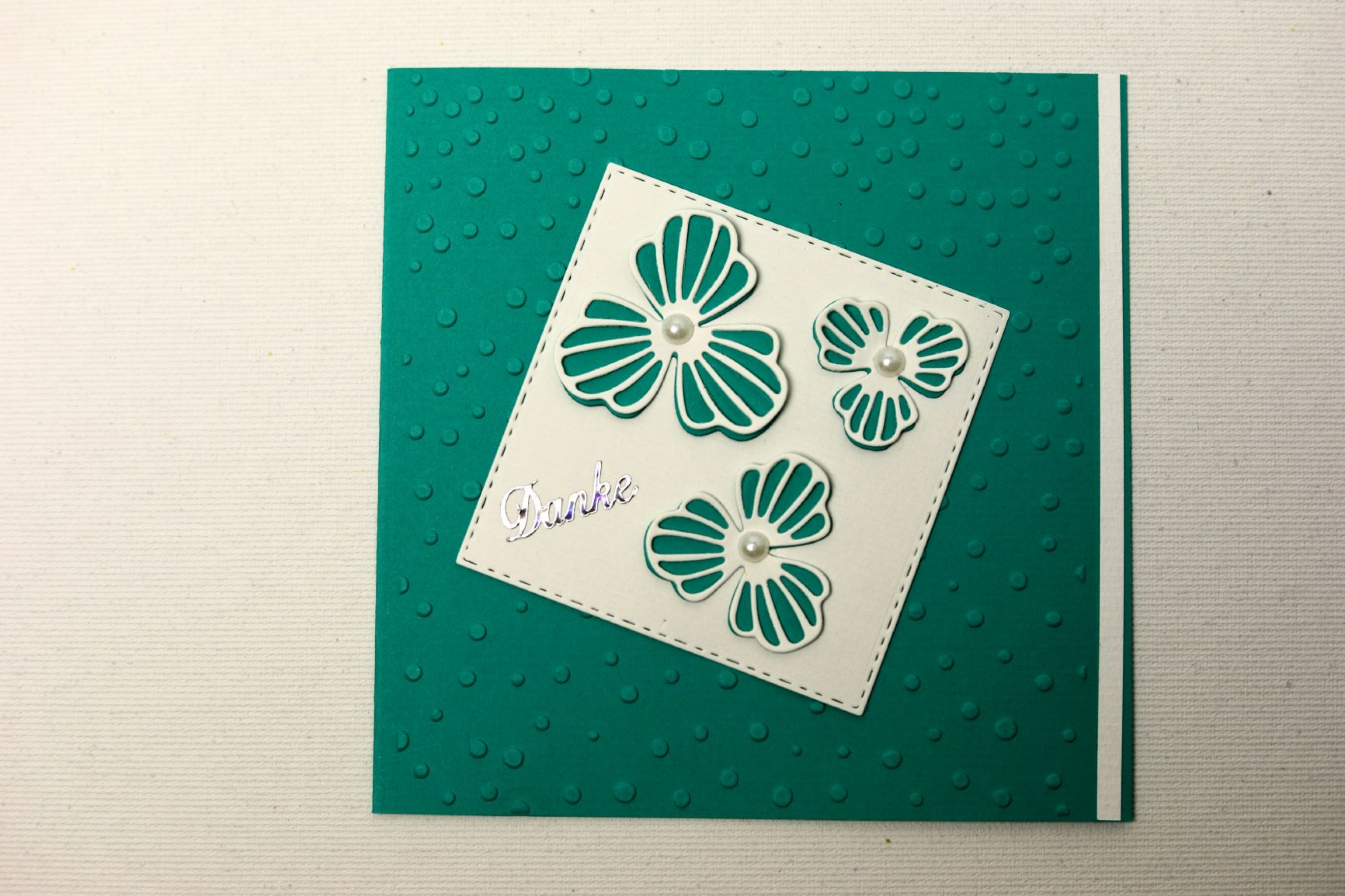 Dankeskarte grüne Blumen