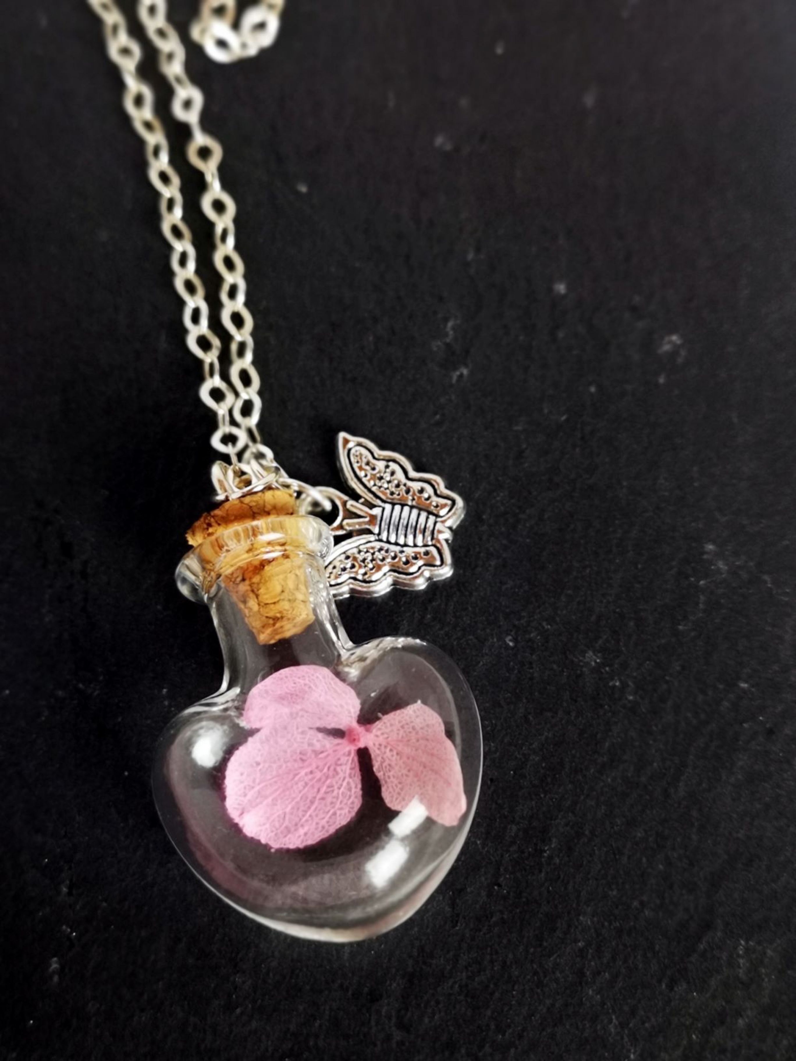 Glasherz mit Hortensie
