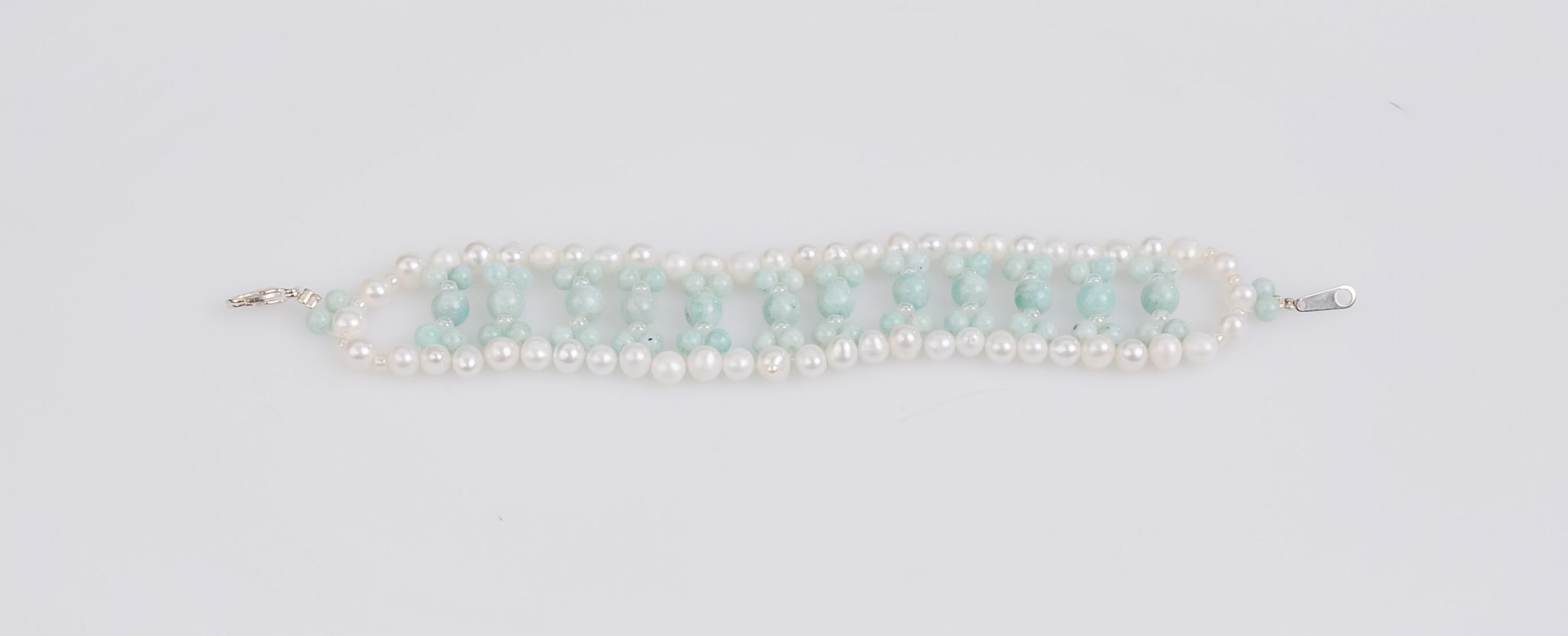 Armband Amazonit und Süsswasserperlen