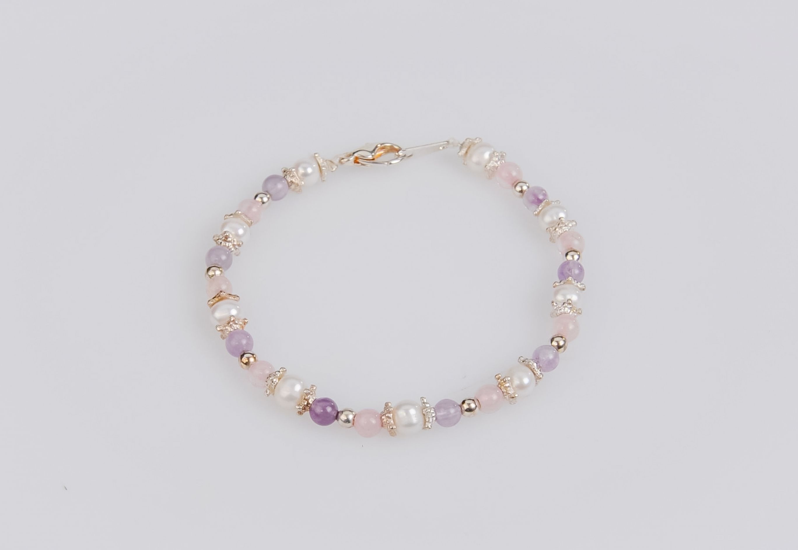 Armband Amethyst und Rosenquarz