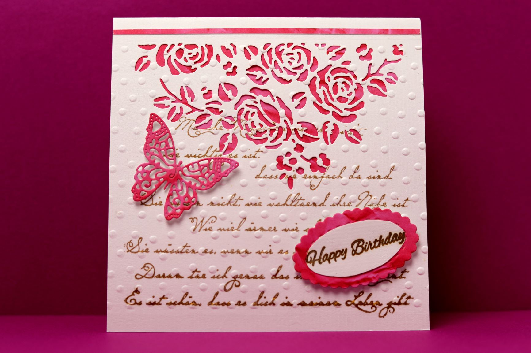 Fine&Tales Geburtstagskarte mit Spruch und Rosen