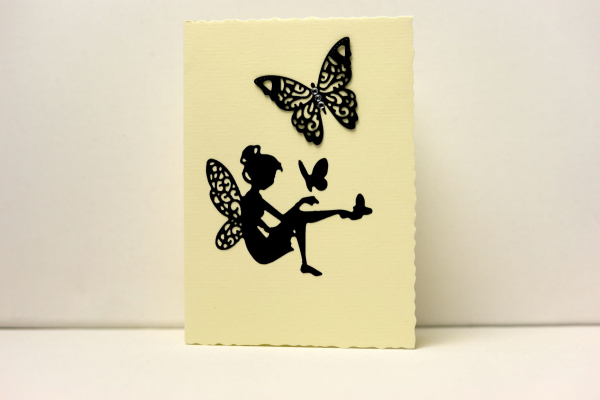 Karte Elfe mit Schmetterling