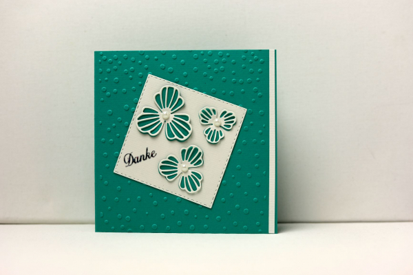 Dankeskarte grüne Blumen