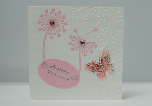 Geburtstagskarte Pusteblume und Schmetterling