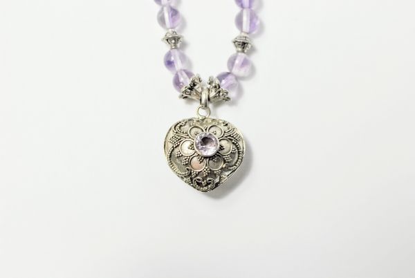 Kette Klangherz mit Amethyst