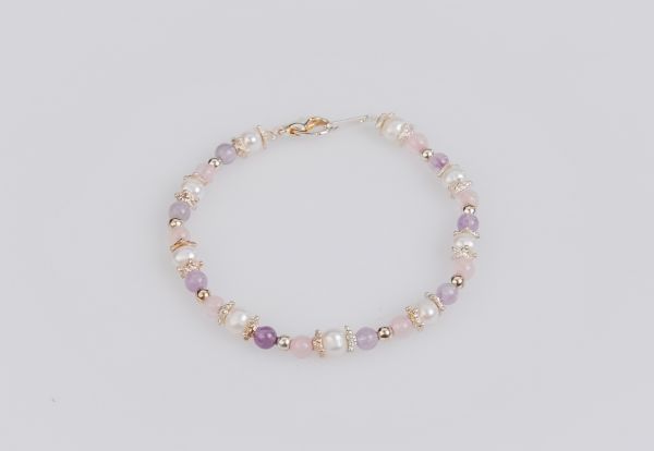 Armband Amethyst und Rosenquarz