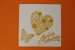 Geburtstagskarte Herz mit Schmetterling gold