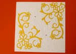 Hochzeitskarte Blumen-Tribal gelb