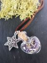Glasherz mit Lavendel und Sternen 2