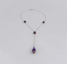 Set 925er Sterlingsilber mit Granat und Amethyst-Anhänger