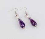 Ohrringe Süsswasserperle und Amethyst